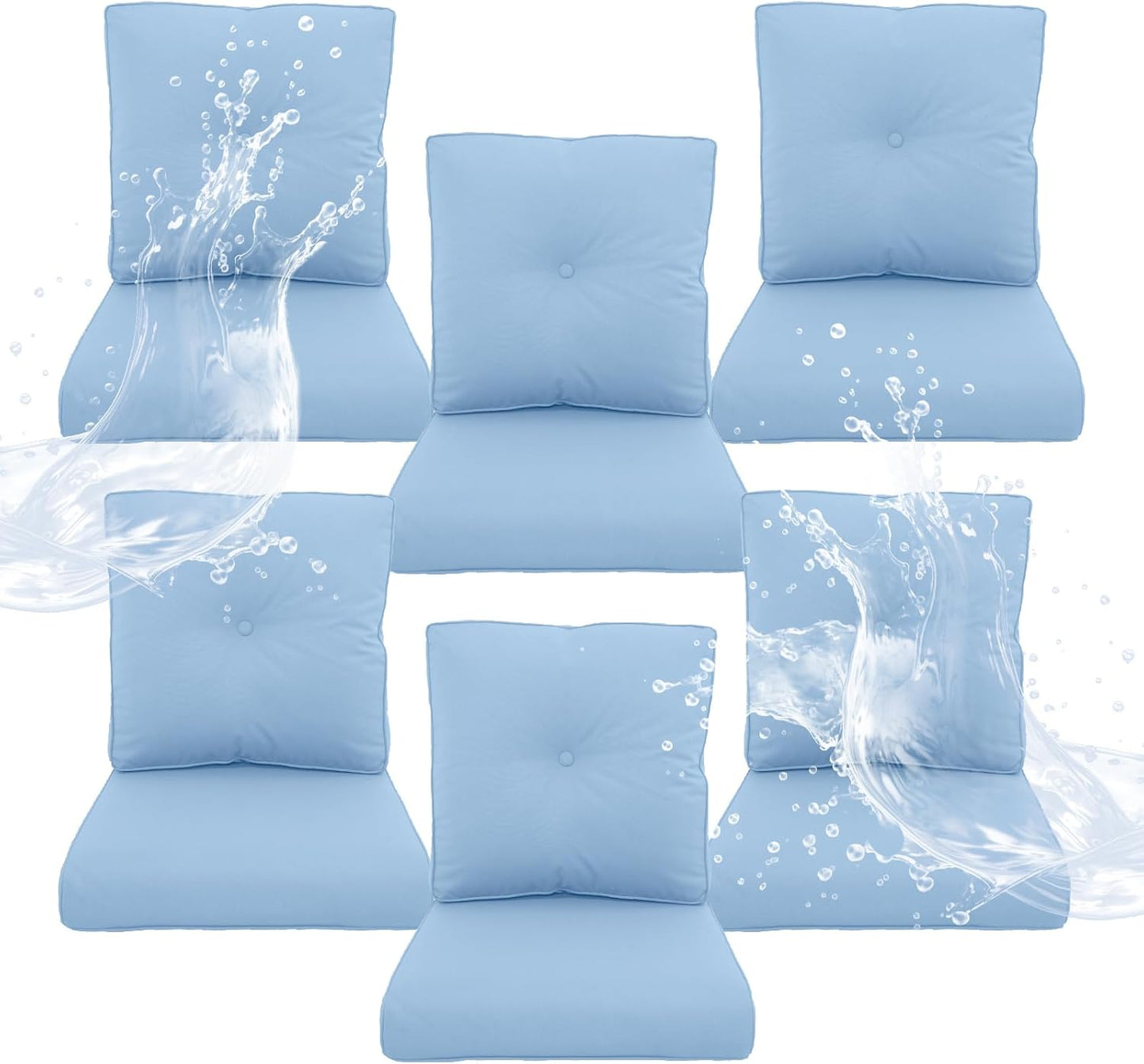 Outdoor Chair Cushions 5 Sets - 22 * 24" Patio Furniture Cushions with Removable Cover, 28D High Density Sponge Filling Outdoor Patio Cushions for Chairs, Rocker, Sofa and Loveseat - Grey