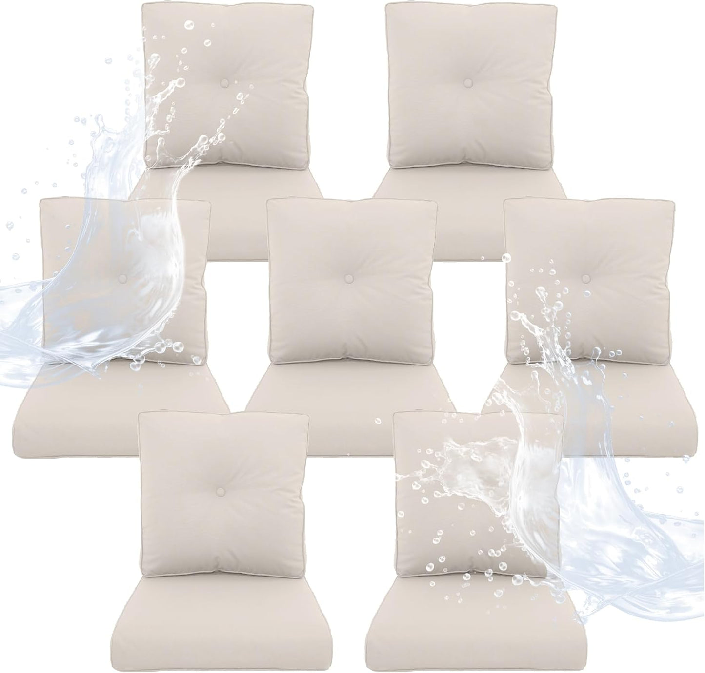 Outdoor Chair Cushions 5 Sets - 22 * 24" Patio Furniture Cushions with Removable Cover, 28D High Density Sponge Filling Outdoor Patio Cushions for Chairs, Rocker, Sofa and Loveseat - Grey