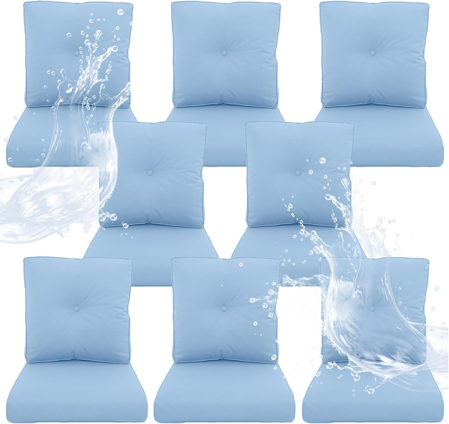 Outdoor Chair Cushions 5 Sets - 22 * 24" Patio Furniture Cushions with Removable Cover, 28D High Density Sponge Filling Outdoor Patio Cushions for Chairs, Rocker, Sofa and Loveseat - Grey