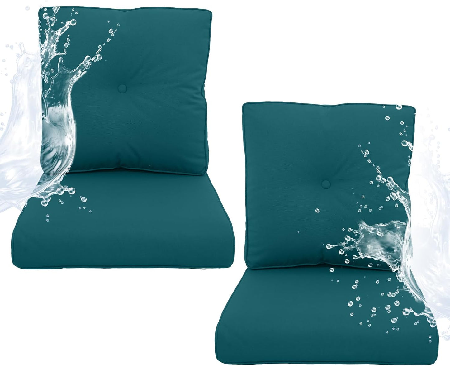 Outdoor Chair Cushions 5 Sets - 22 * 24" Patio Furniture Cushions with Removable Cover, 28D High Density Sponge Filling Outdoor Patio Cushions for Chairs, Rocker, Sofa and Loveseat - Grey