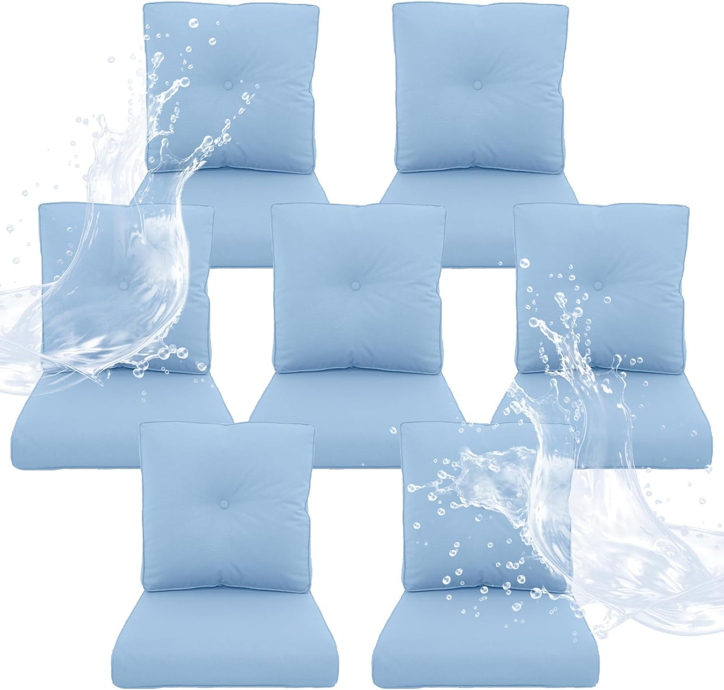 Outdoor Chair Cushions 5 Sets - 22 * 24" Patio Furniture Cushions with Removable Cover, 28D High Density Sponge Filling Outdoor Patio Cushions for Chairs, Rocker, Sofa and Loveseat - Grey