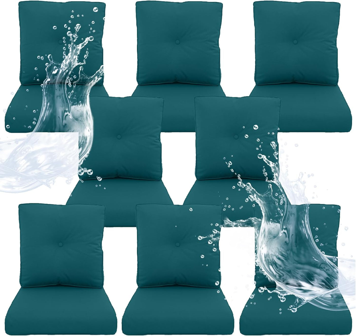 Outdoor Chair Cushions 5 Sets - 22 * 24" Patio Furniture Cushions with Removable Cover, 28D High Density Sponge Filling Outdoor Patio Cushions for Chairs, Rocker, Sofa and Loveseat - Grey