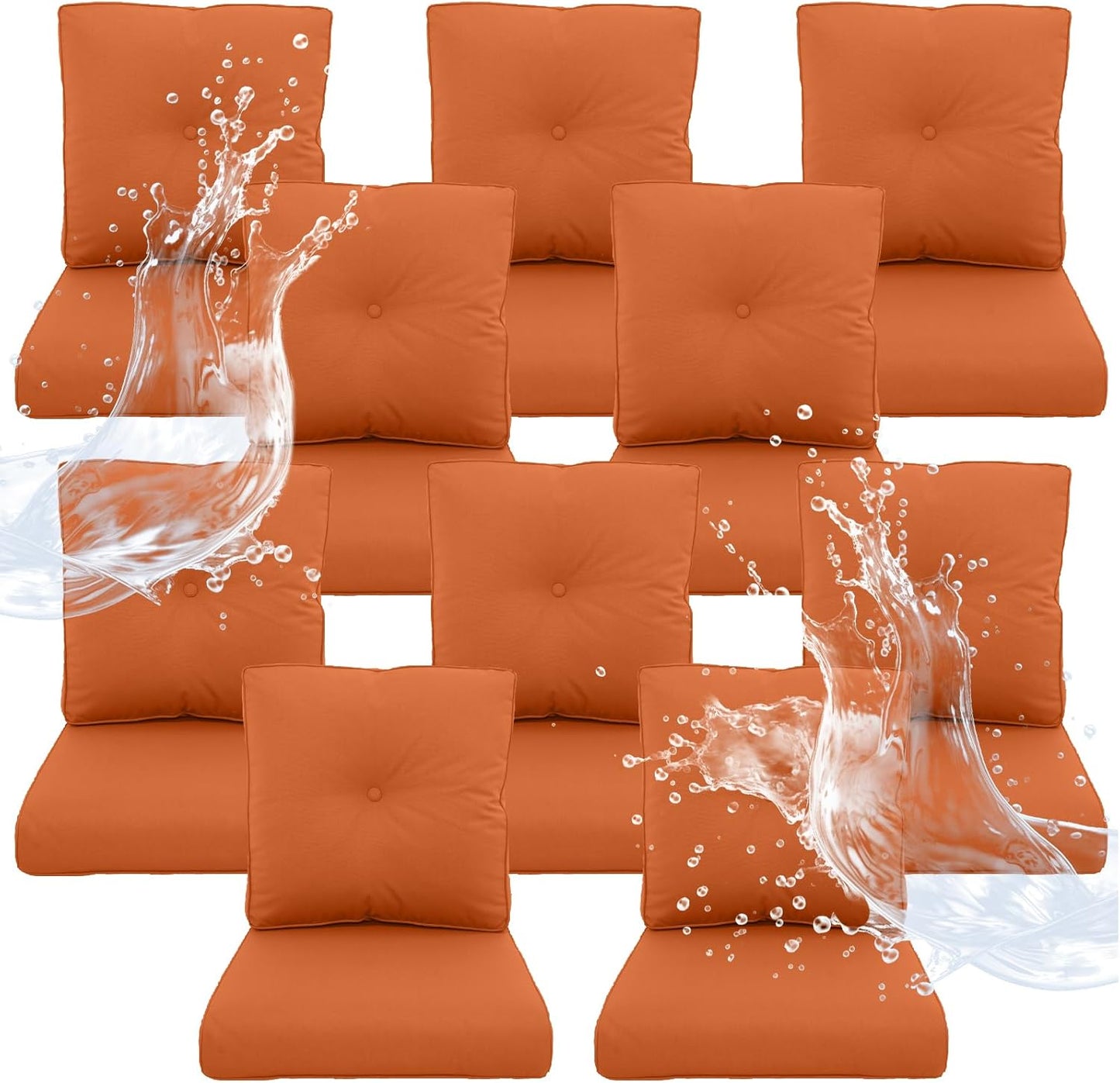 Outdoor Chair Cushions 5 Sets - 22 * 24" Patio Furniture Cushions with Removable Cover, 28D High Density Sponge Filling Outdoor Patio Cushions for Chairs, Rocker, Sofa and Loveseat - Grey