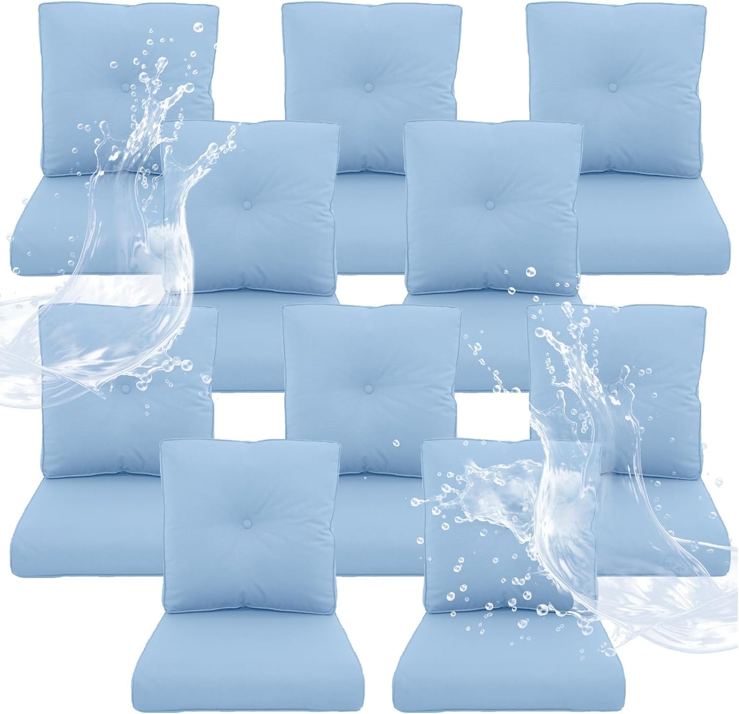 Outdoor Chair Cushions 5 Sets - 22 * 24" Patio Furniture Cushions with Removable Cover, 28D High Density Sponge Filling Outdoor Patio Cushions for Chairs, Rocker, Sofa and Loveseat - Grey