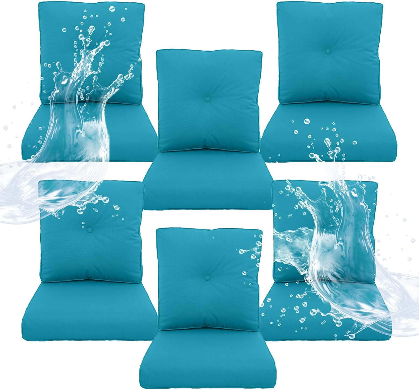 Outdoor Chair Cushions 5 Sets - 22 * 24" Patio Furniture Cushions with Removable Cover, 28D High Density Sponge Filling Outdoor Patio Cushions for Chairs, Rocker, Sofa and Loveseat - Grey