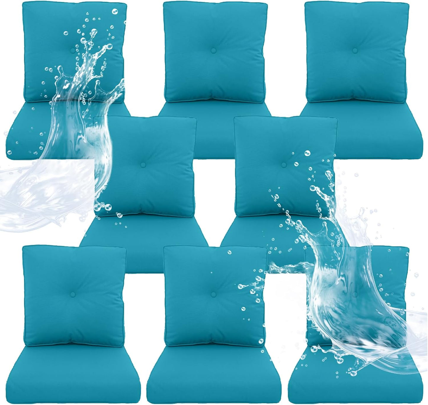 Outdoor Chair Cushions 5 Sets - 22 * 24" Patio Furniture Cushions with Removable Cover, 28D High Density Sponge Filling Outdoor Patio Cushions for Chairs, Rocker, Sofa and Loveseat - Grey