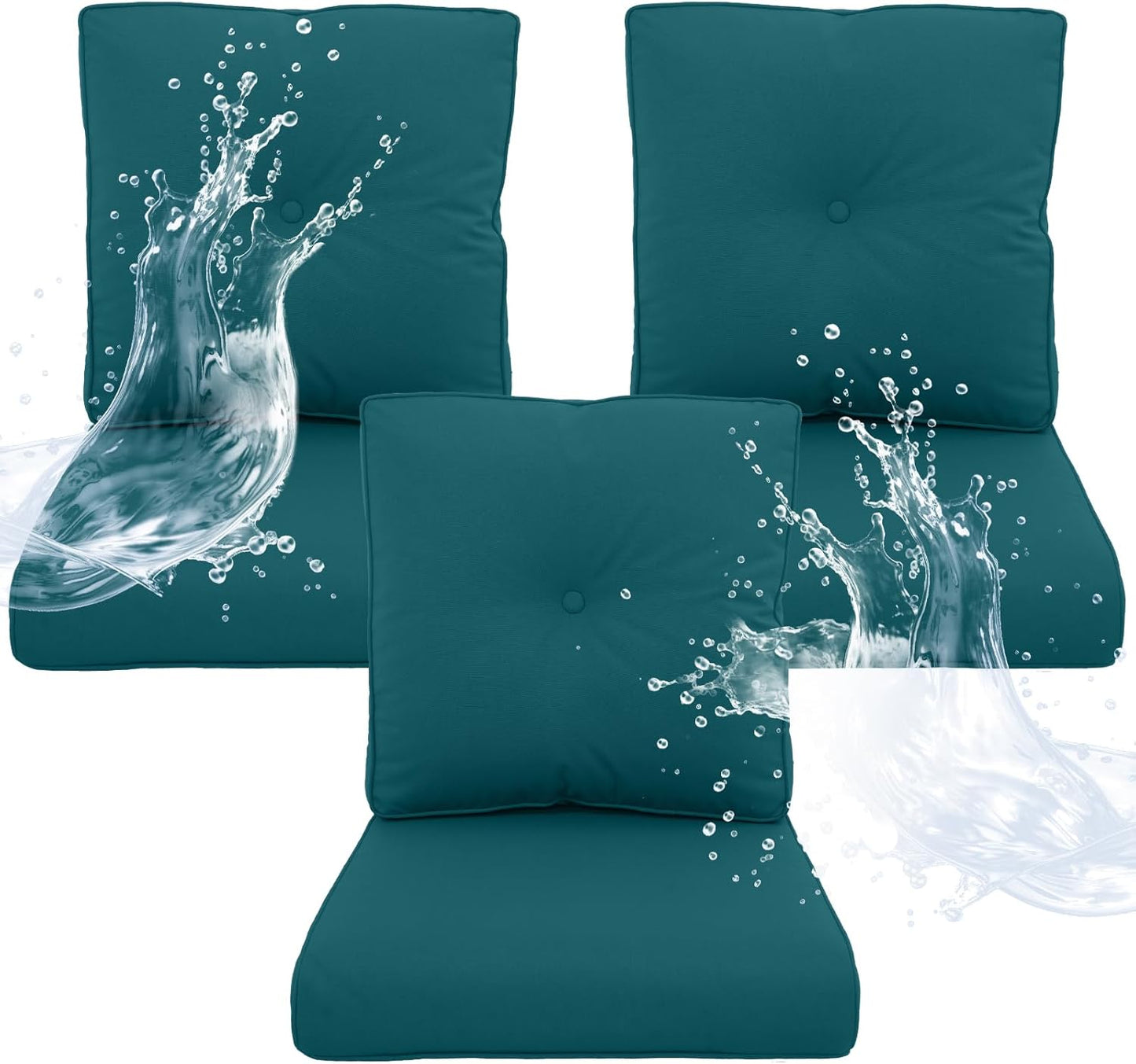 Outdoor Chair Cushions 5 Sets - 22 * 24" Patio Furniture Cushions with Removable Cover, 28D High Density Sponge Filling Outdoor Patio Cushions for Chairs, Rocker, Sofa and Loveseat - Grey