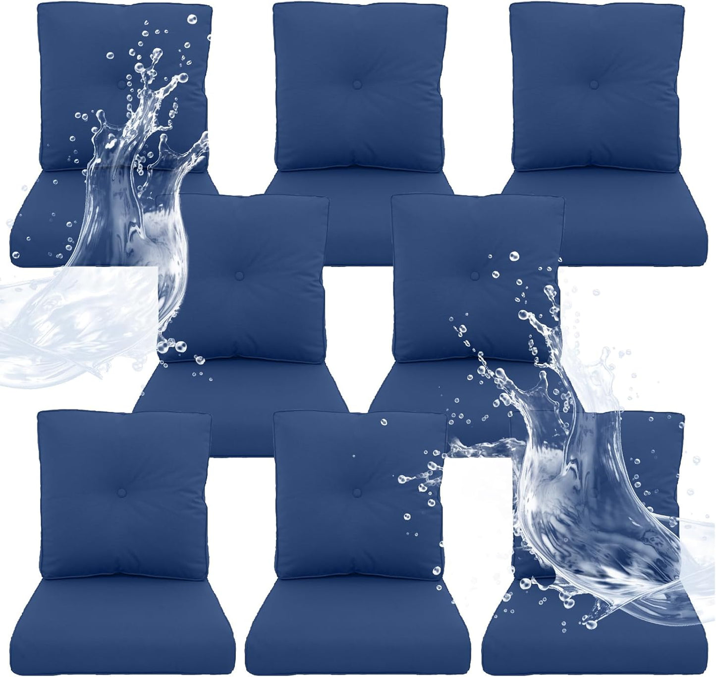 Outdoor Chair Cushions 5 Sets - 22 * 24" Patio Furniture Cushions with Removable Cover, 28D High Density Sponge Filling Outdoor Patio Cushions for Chairs, Rocker, Sofa and Loveseat - Grey
