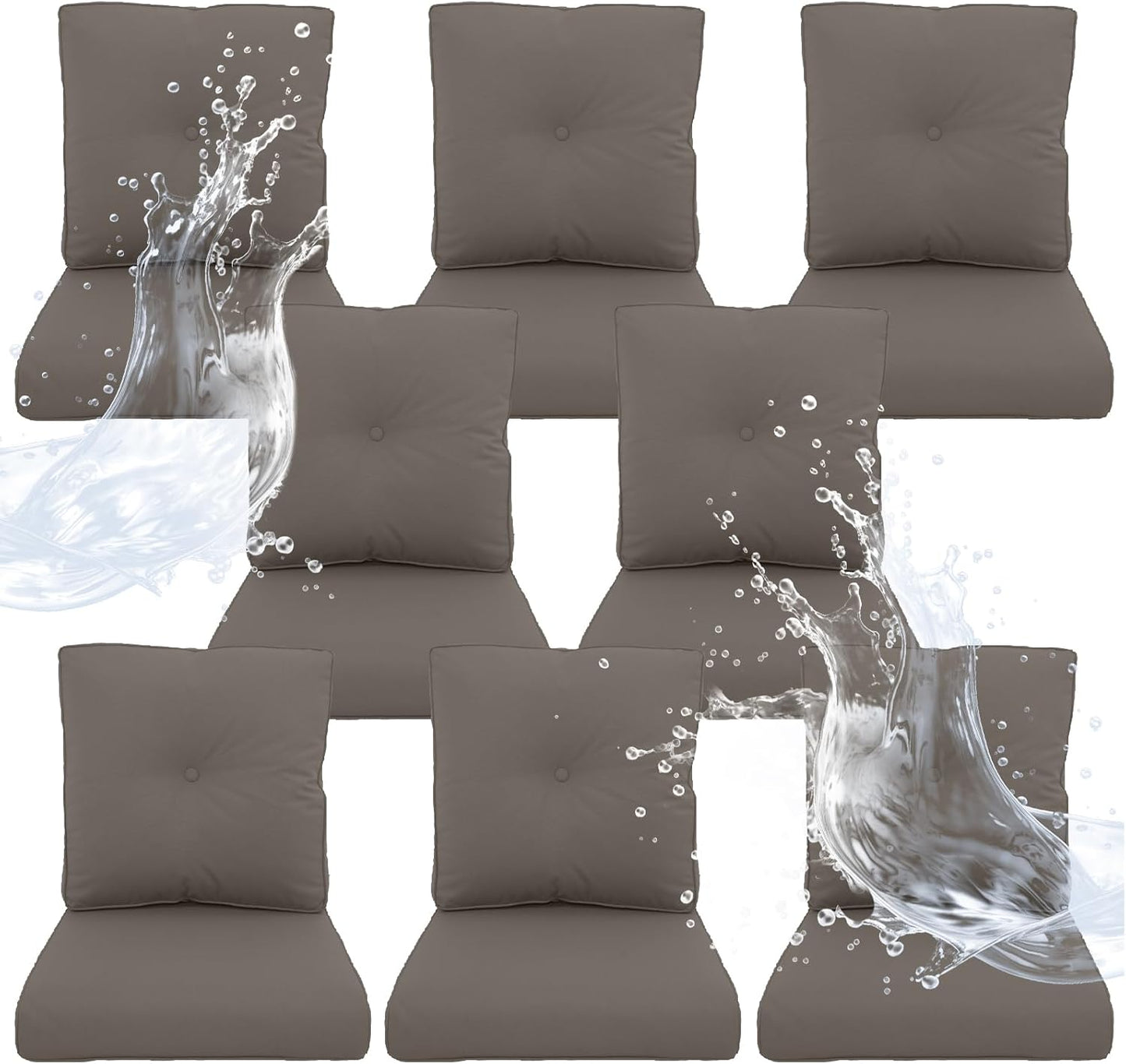 Outdoor Chair Cushions 5 Sets - 22 * 24" Patio Furniture Cushions with Removable Cover, 28D High Density Sponge Filling Outdoor Patio Cushions for Chairs, Rocker, Sofa and Loveseat - Grey