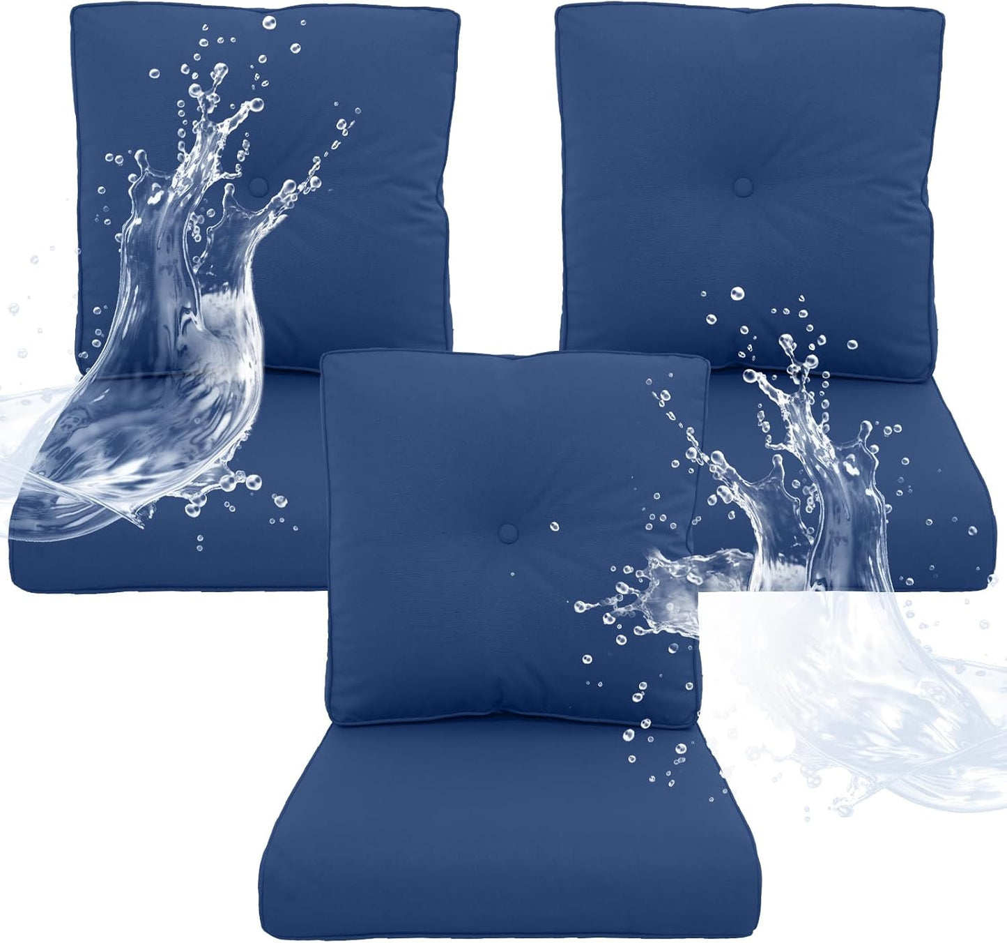 Outdoor Chair Cushions 5 Sets - 22 * 24" Patio Furniture Cushions with Removable Cover, 28D High Density Sponge Filling Outdoor Patio Cushions for Chairs, Rocker, Sofa and Loveseat - Grey
