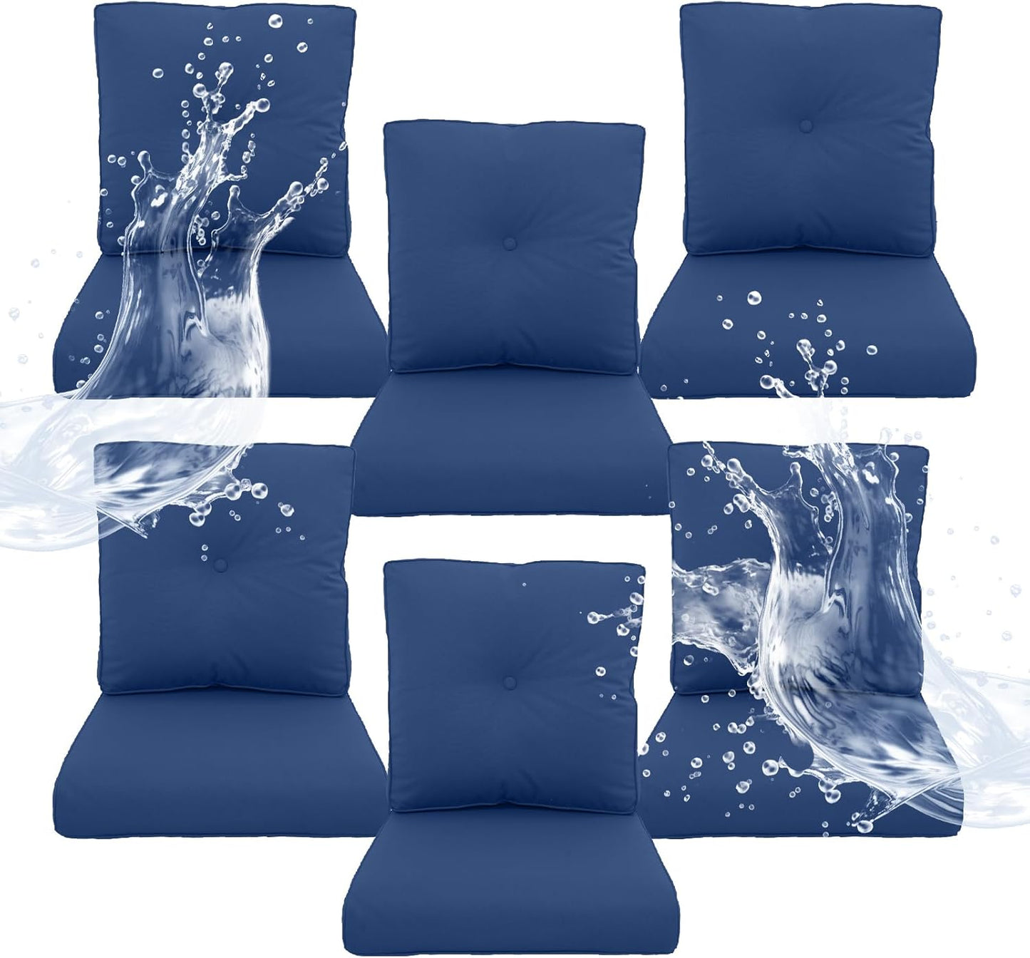 Outdoor Chair Cushions 5 Sets - 22 * 24" Patio Furniture Cushions with Removable Cover, 28D High Density Sponge Filling Outdoor Patio Cushions for Chairs, Rocker, Sofa and Loveseat - Grey