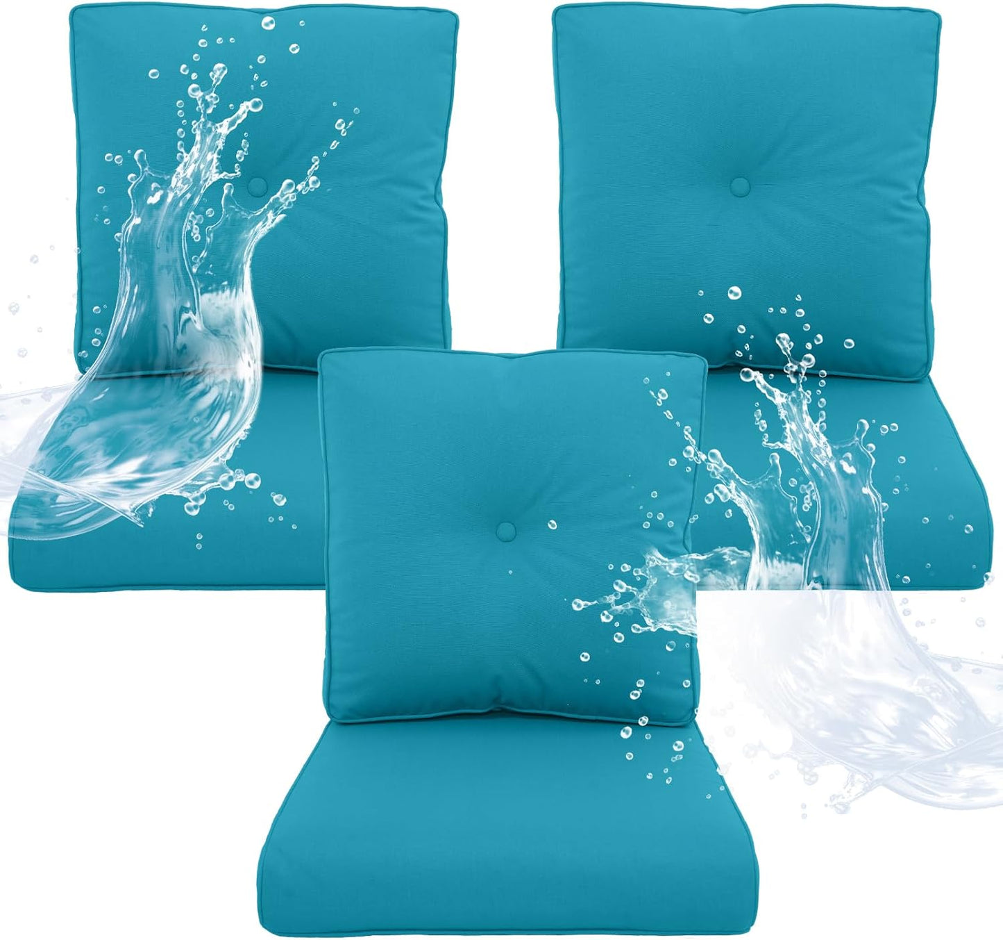 Outdoor Chair Cushions 5 Sets - 22 * 24" Patio Furniture Cushions with Removable Cover, 28D High Density Sponge Filling Outdoor Patio Cushions for Chairs, Rocker, Sofa and Loveseat - Grey