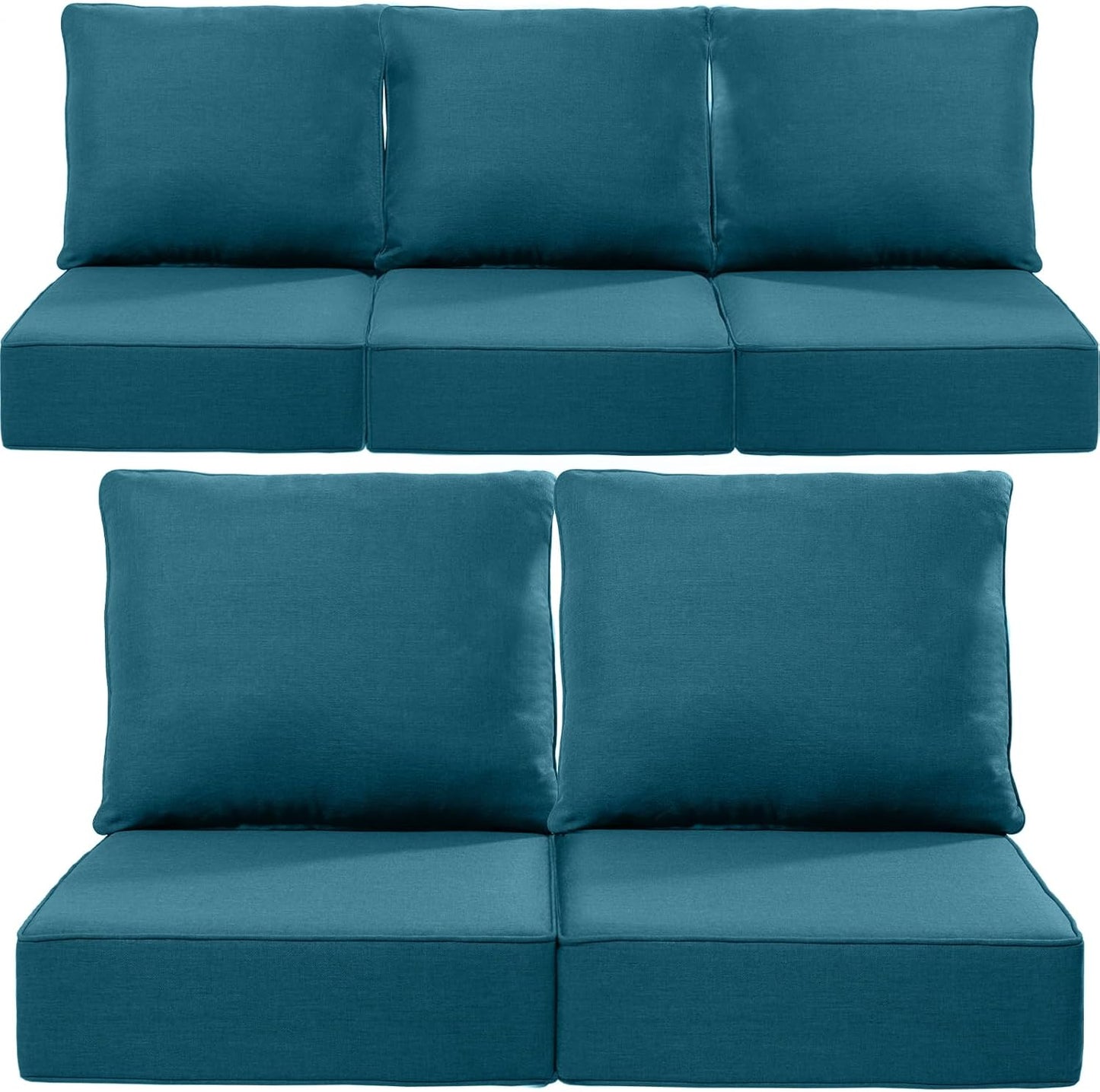 Luxury 24x24x6 Outdoor Chair Cushions Set of 4 - Heavy Duty Water-Resistant Comfortable Cushion for Patio Furniture Set Dining Gliding Rocking Chairs Loveseat L-Shape Sofa - Beige