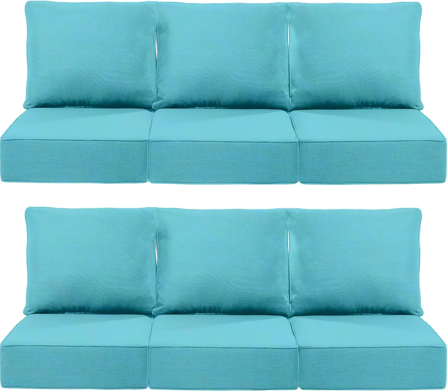 Luxury 24x24x6 Outdoor Chair Cushions Set of 4 - Heavy Duty Water-Resistant Comfortable Cushion for Patio Furniture Set Dining Gliding Rocking Chairs Loveseat L-Shape Sofa - Beige