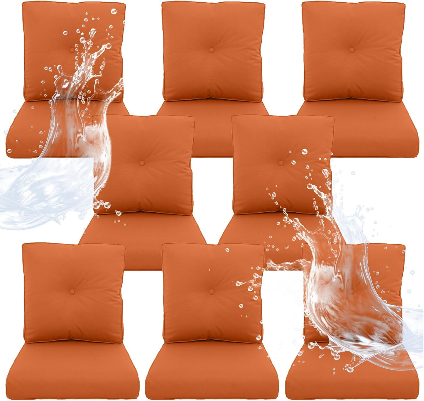 Outdoor Chair Cushions 5 Sets - 22 * 24" Patio Furniture Cushions with Removable Cover, 28D High Density Sponge Filling Outdoor Patio Cushions for Chairs, Rocker, Sofa and Loveseat - Grey