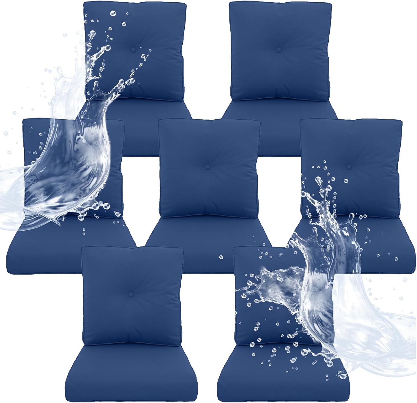 Outdoor Chair Cushions 5 Sets - 22 * 24" Patio Furniture Cushions with Removable Cover, 28D High Density Sponge Filling Outdoor Patio Cushions for Chairs, Rocker, Sofa and Loveseat - Grey