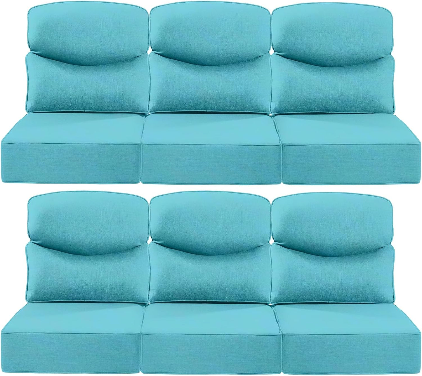 Luxury 24x24x6 Outdoor Chair Cushions Set of 4 - Heavy Duty Water-Resistant Comfortable Cushion for Patio Furniture Set Dining Gliding Rocking Chairs Loveseat L-Shape Sofa - Beige