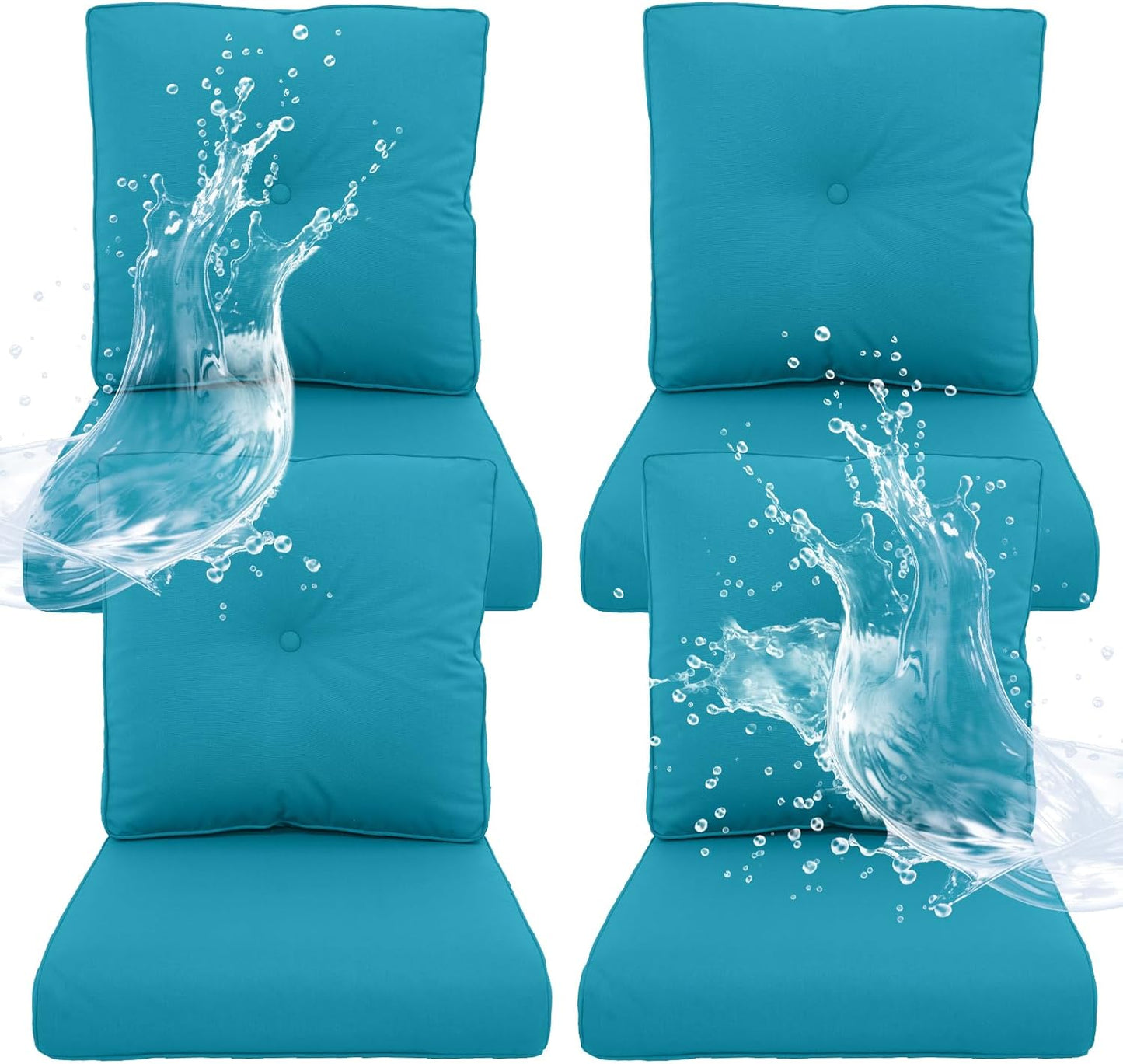 Outdoor Chair Cushions 5 Sets - 22 * 24" Patio Furniture Cushions with Removable Cover, 28D High Density Sponge Filling Outdoor Patio Cushions for Chairs, Rocker, Sofa and Loveseat - Grey