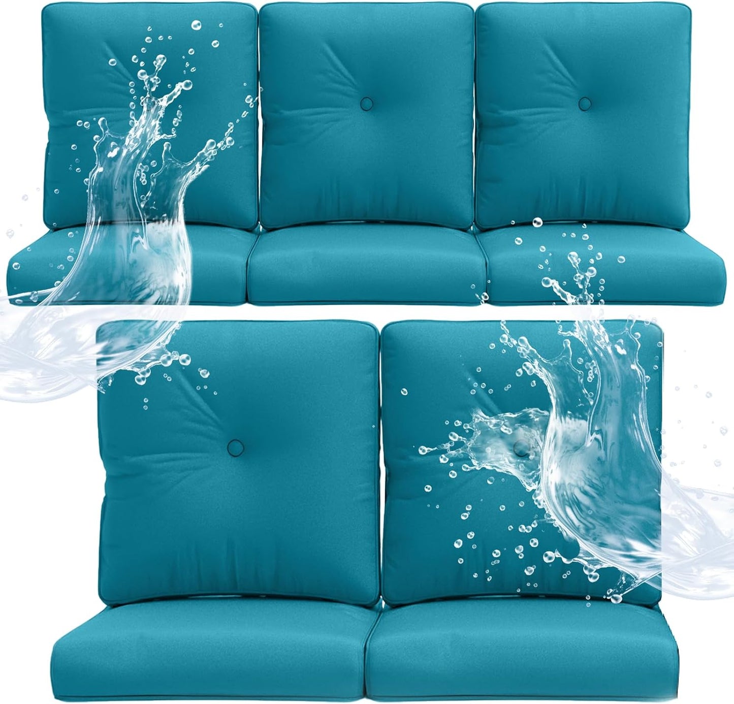 Outdoor Chair Cushions 5 Sets - 22 * 24" Patio Furniture Cushions with Removable Cover, 28D High Density Sponge Filling Outdoor Patio Cushions for Chairs, Rocker, Sofa and Loveseat - Grey