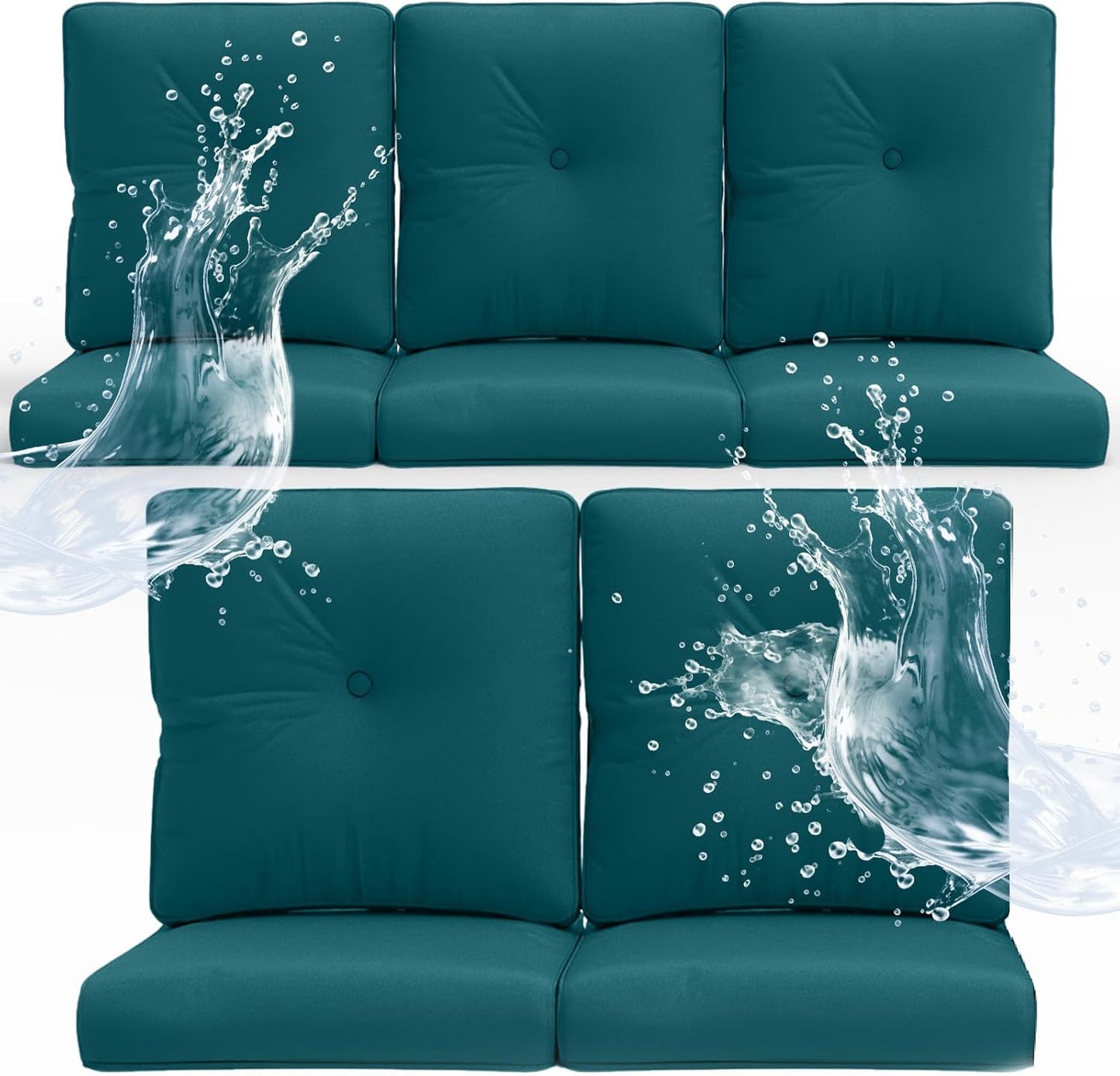 Outdoor Chair Cushions 5 Sets - 22 * 24" Patio Furniture Cushions with Removable Cover, 28D High Density Sponge Filling Outdoor Patio Cushions for Chairs, Rocker, Sofa and Loveseat - Grey