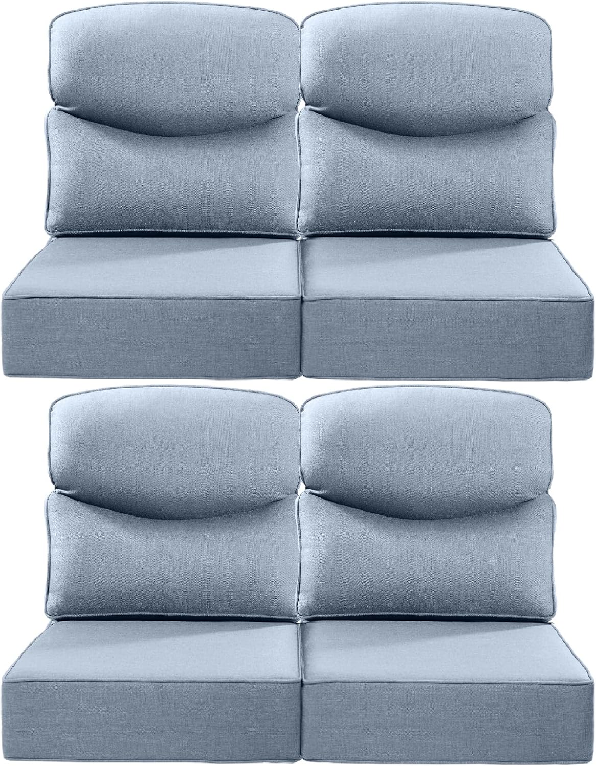 Luxury 24x24x6 Outdoor Chair Cushions Set of 4 - Heavy Duty Water-Resistant Comfortable Cushion for Patio Furniture Set Dining Gliding Rocking Chairs Loveseat L-Shape Sofa - Beige