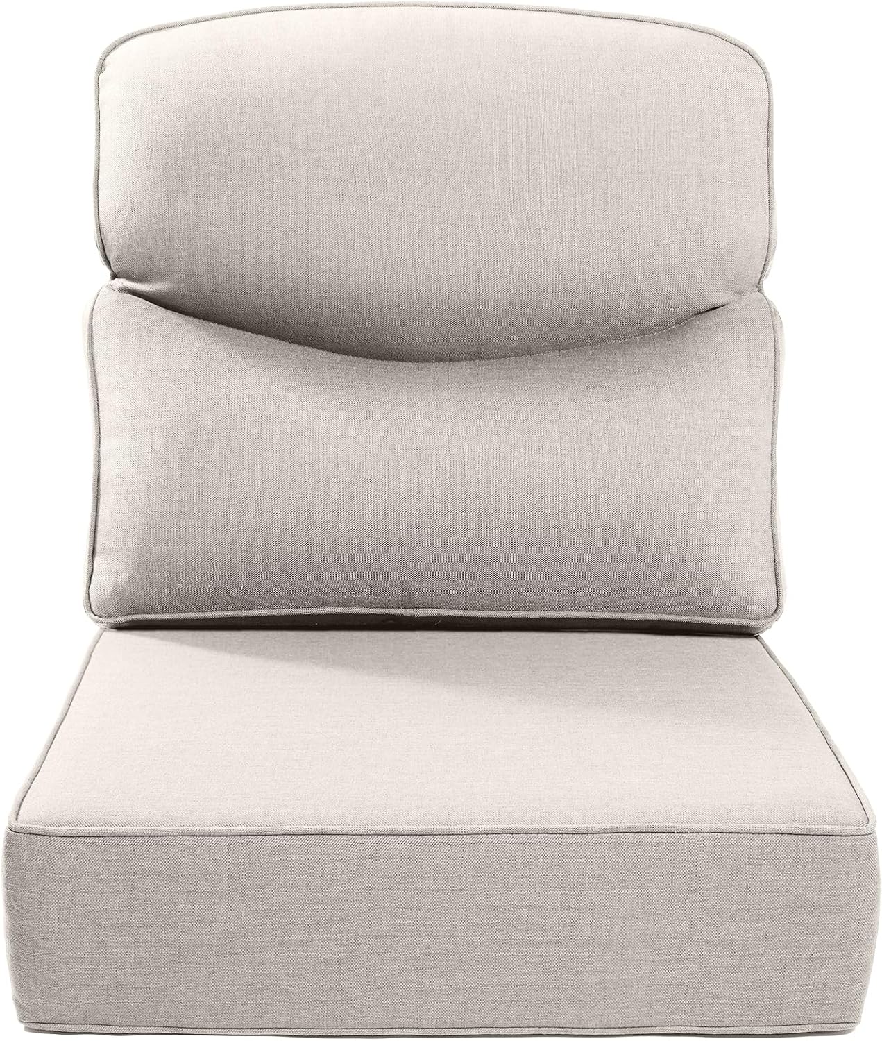 Luxury 24x24x6 Outdoor Chair Cushions Set of 4 - Heavy Duty Water-Resistant Comfortable Cushion for Patio Furniture Set Dining Gliding Rocking Chairs Loveseat L-Shape Sofa - Beige