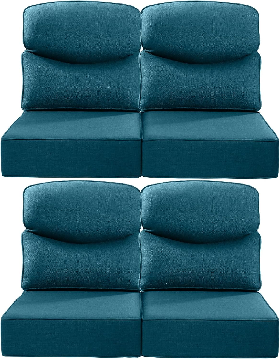 Luxury 24x24x6 Outdoor Chair Cushions Set of 4 - Heavy Duty Water-Resistant Comfortable Cushion for Patio Furniture Set Dining Gliding Rocking Chairs Loveseat L-Shape Sofa - Beige
