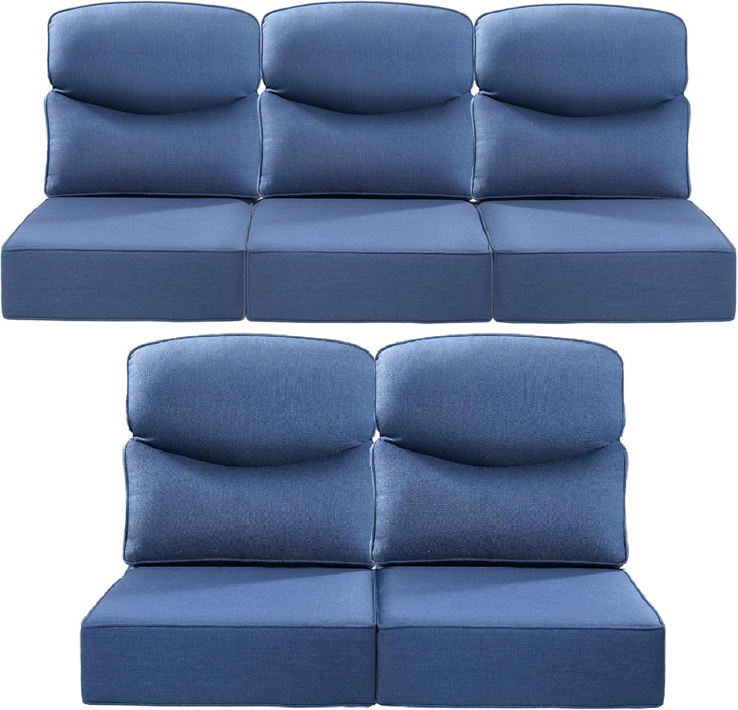 Luxury 24x24x6 Outdoor Chair Cushions Set of 4 - Heavy Duty Water-Resistant Comfortable Cushion for Patio Furniture Set Dining Gliding Rocking Chairs Loveseat L-Shape Sofa - Beige