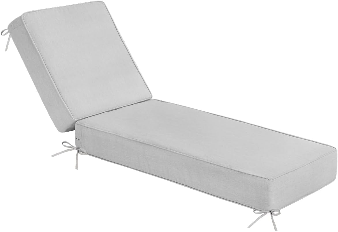 Sundale Outdoor Olefin Chaise Lounge Cushion Set of 2, Water-Resistant Patio Lounge Chair Cushion, Thick Lounger Pad with 8 Straps Navy Blue, 80 x 26 x 6 Inches
