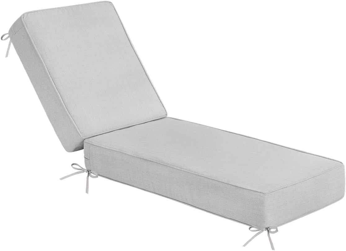 Sundale Outdoor Olefin Chaise Lounge Cushion Set of 2, Water-Resistant Patio Lounge Chair Cushion, Thick Lounger Pad with 8 Straps Navy Blue, 80 x 26 x 6 Inches