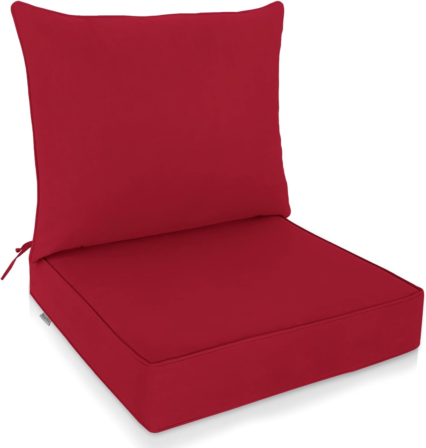 EAGLE PEAK Outdoor Deep Seat Patio Seat Cushion Set, 25 x 25 x 5 inch, 2-Piece Back Chair Cushion, Set of 4, Gray