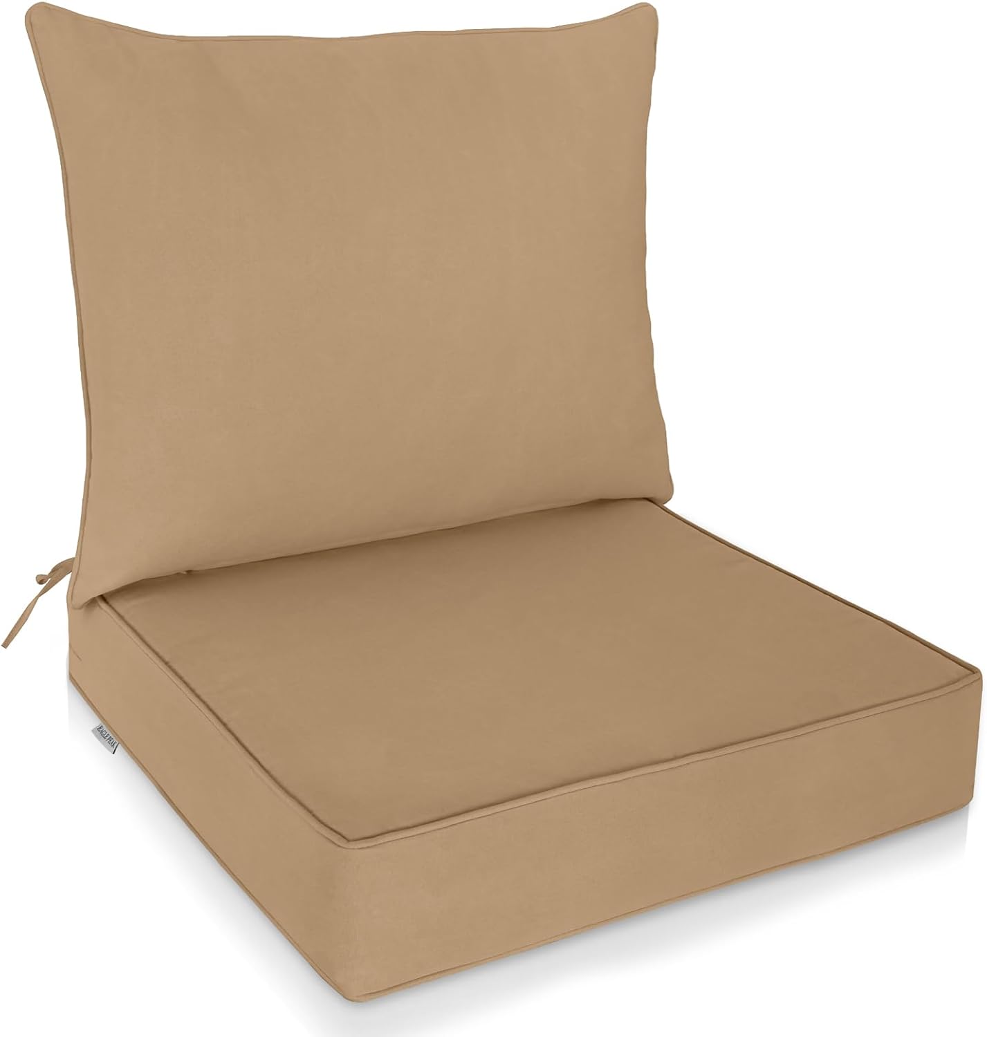 EAGLE PEAK Outdoor Deep Seat Patio Seat Cushion Set, 25 x 25 x 5 inch, 2-Piece Back Chair Cushion, Set of 4, Gray