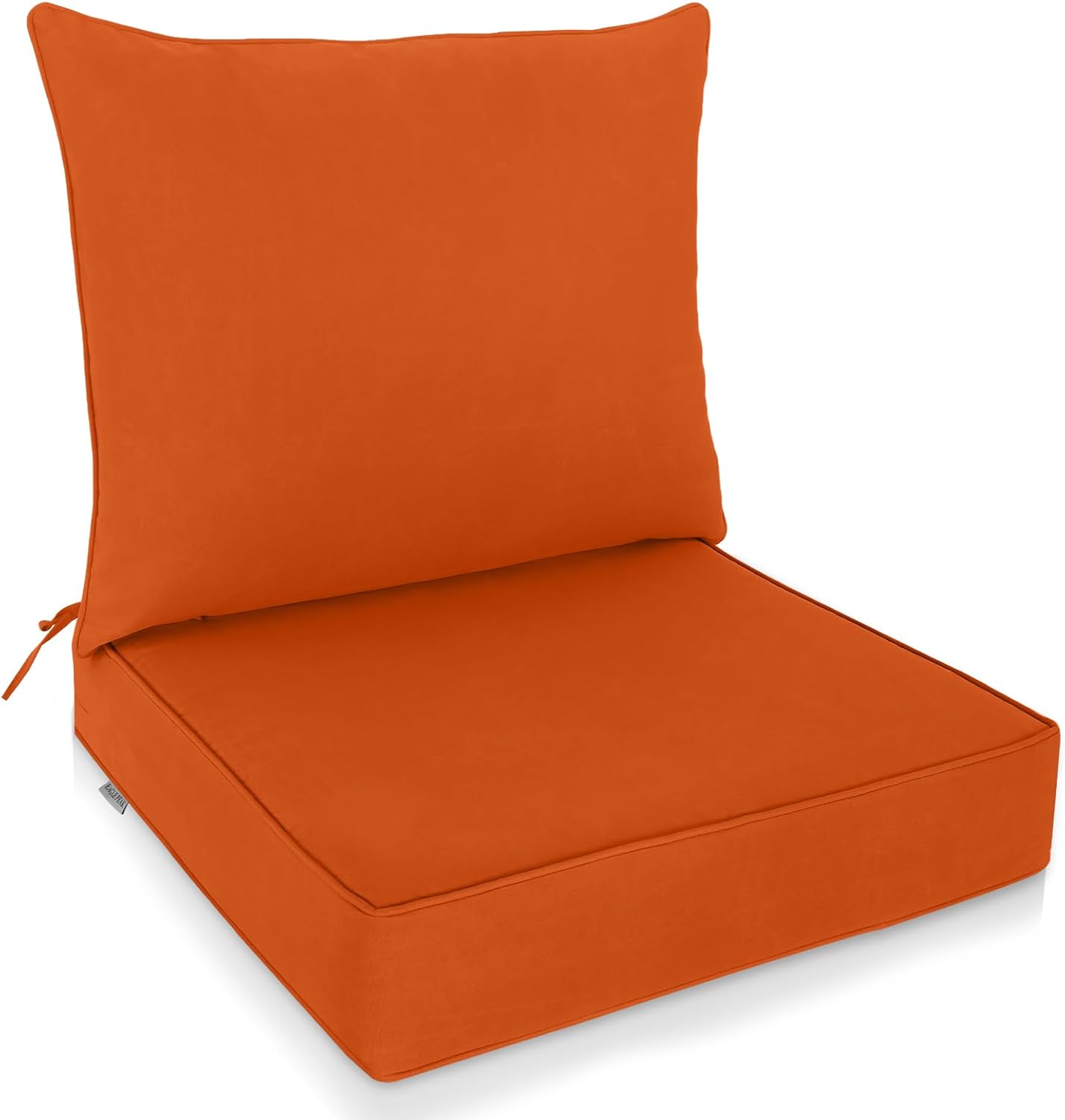EAGLE PEAK Outdoor Deep Seat Patio Seat Cushion Set, 25 x 25 x 5 inch, 2-Piece Back Chair Cushion, Set of 4, Gray