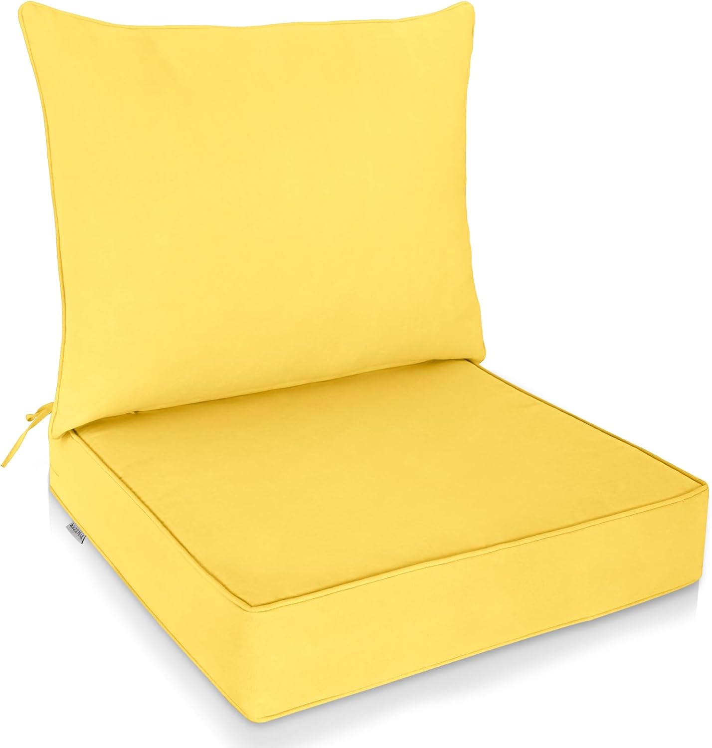 EAGLE PEAK Outdoor Deep Seat Patio Seat Cushion Set, 25 x 25 x 5 inch, 2-Piece Back Chair Cushion, Set of 4, Gray