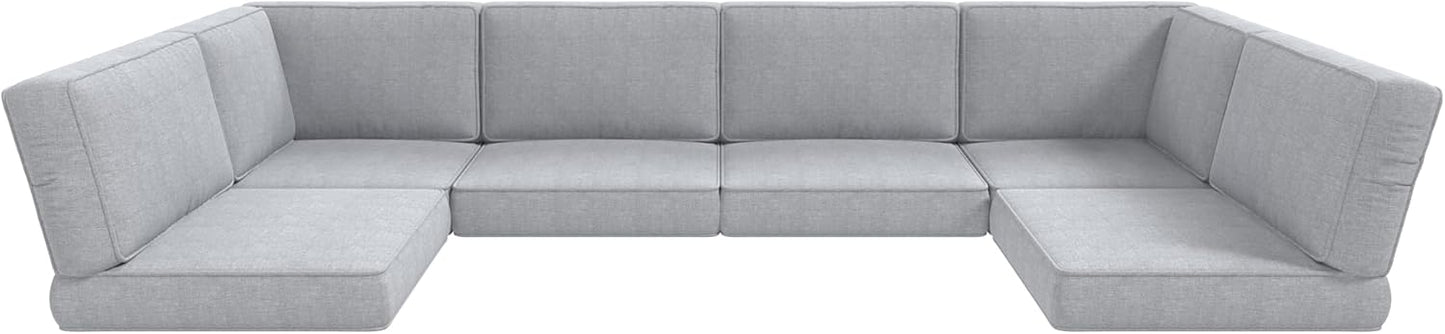 LayinSun Outdoor Furniture Replacement Cushions for 6 Seat Patio Rattan Wicker Sectional Conversation Sofa Set, 14-Piece Cushions Set