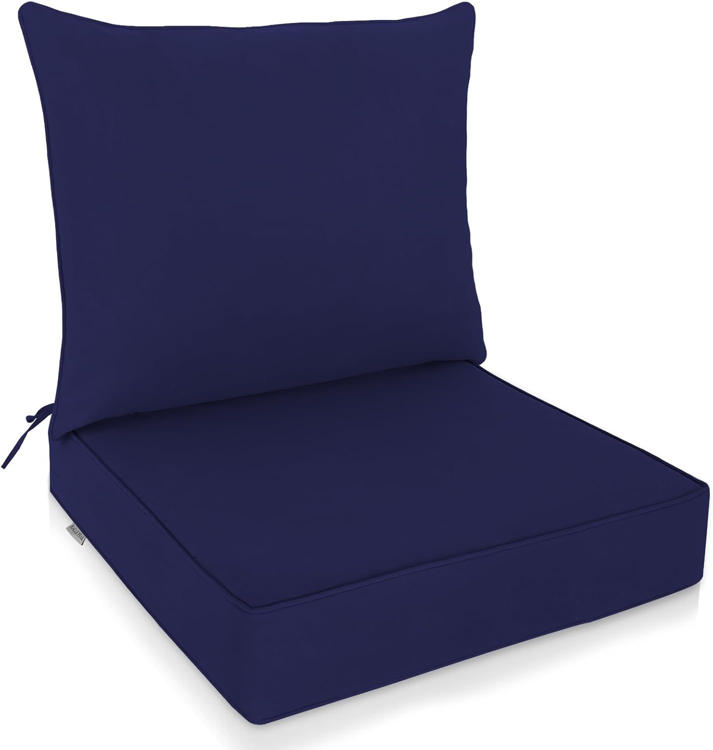 EAGLE PEAK Outdoor Deep Seat Patio Seat Cushion Set, 25 x 25 x 5 inch, 2-Piece Back Chair Cushion, Set of 4, Gray