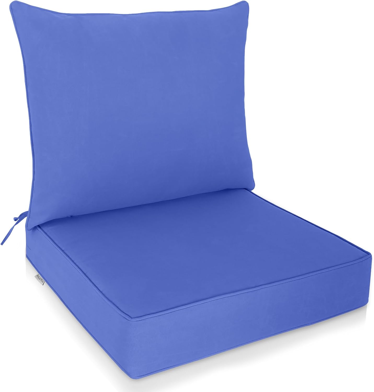 EAGLE PEAK Outdoor Deep Seat Patio Seat Cushion Set, 25 x 25 x 5 inch, 2-Piece Back Chair Cushion, Set of 4, Gray