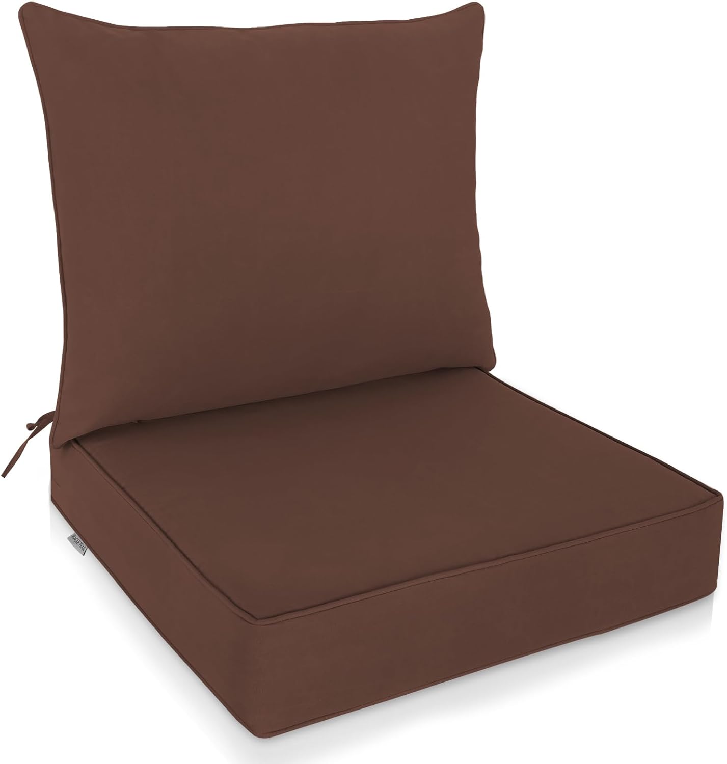 EAGLE PEAK Outdoor Deep Seat Patio Seat Cushion Set, 25 x 25 x 5 inch, 2-Piece Back Chair Cushion, Set of 4, Gray