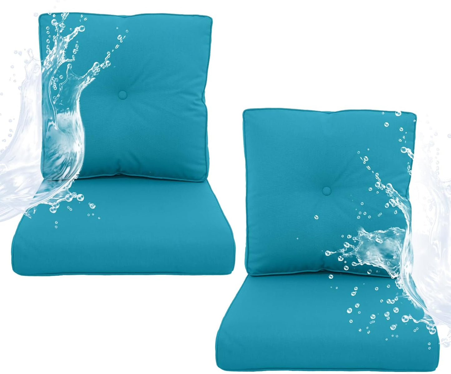 Outdoor Chair Cushions 5 Sets - 22 * 24" Patio Furniture Cushions with Removable Cover, 28D High Density Sponge Filling Outdoor Patio Cushions for Chairs, Rocker, Sofa and Loveseat - Grey