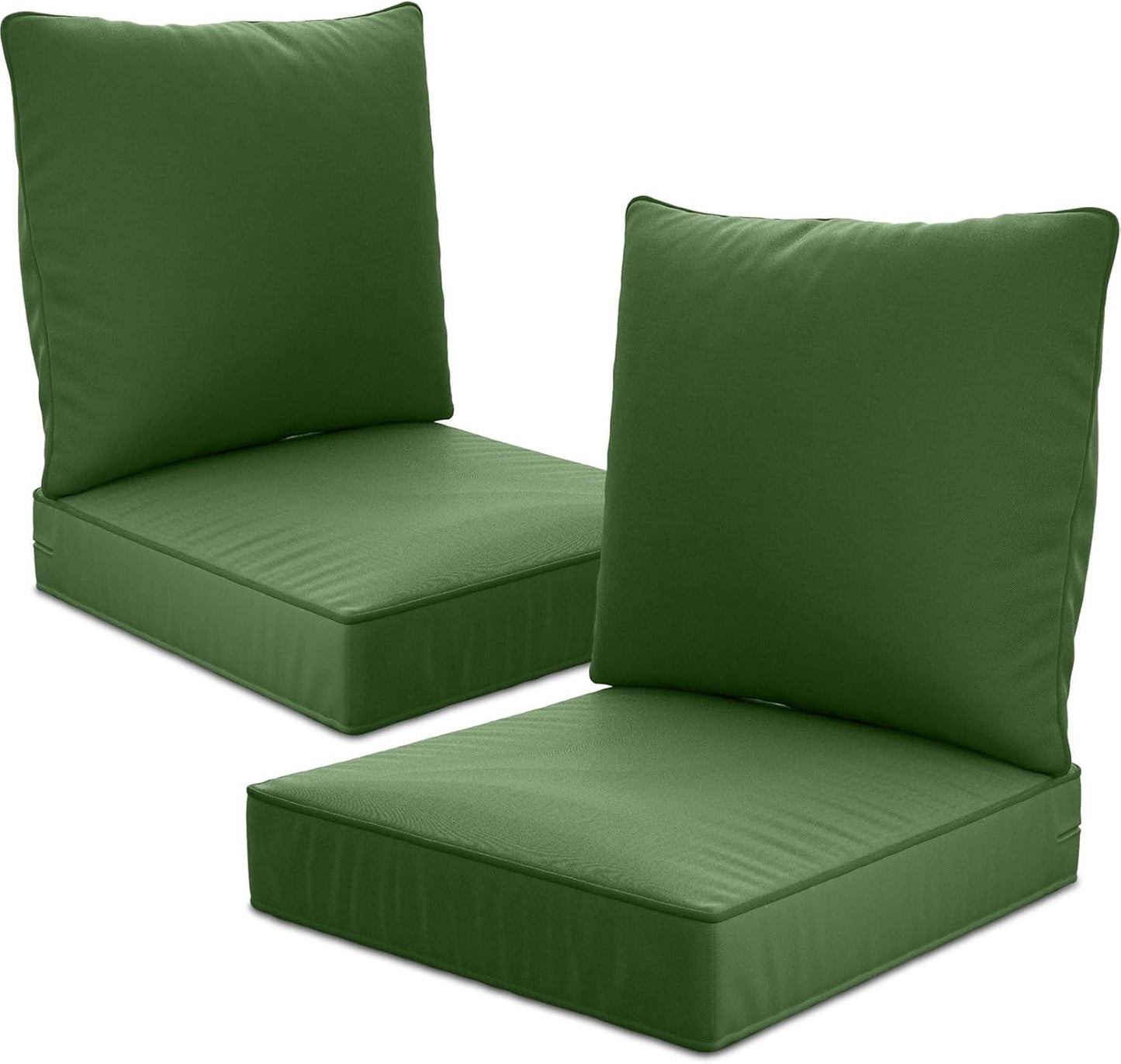 24" x 24" x 6" Outdoor Deep Seat Cushions Set - 4 Set Waterproof & Fade Resistant Patio Furniture Replacement Cushions, Non-Slip Outdoor Cushions Fit Loveseats, Couches, Chairs, and Sofas.