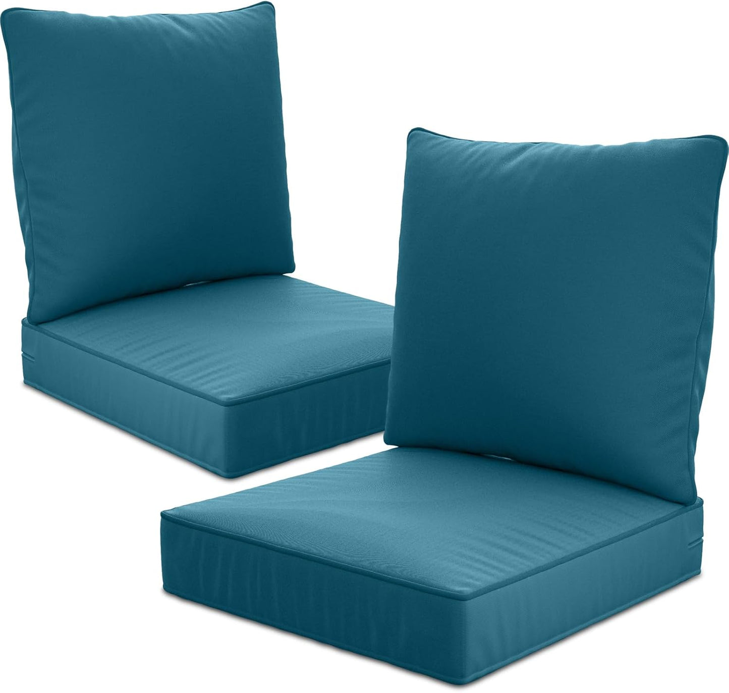 24" x 24" x 6" Outdoor Deep Seat Cushions Set - 4 Set Waterproof & Fade Resistant Patio Furniture Replacement Cushions, Non-Slip Outdoor Cushions Fit Loveseats, Couches, Chairs, and Sofas.