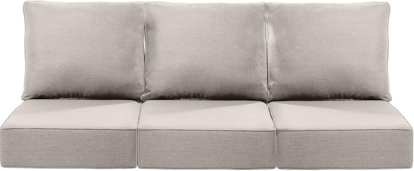 Luxury 24x24x6 Outdoor Chair Cushions Set of 4 - Heavy Duty Water-Resistant Comfortable Cushion for Patio Furniture Set Dining Gliding Rocking Chairs Loveseat L-Shape Sofa - Beige