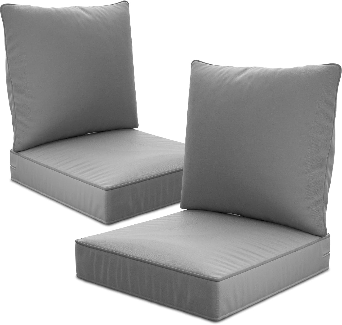 24" x 24" x 6" Outdoor Deep Seat Cushions Set - 4 Set Waterproof & Fade Resistant Patio Furniture Replacement Cushions, Non-Slip Outdoor Cushions Fit Loveseats, Couches, Chairs, and Sofas.
