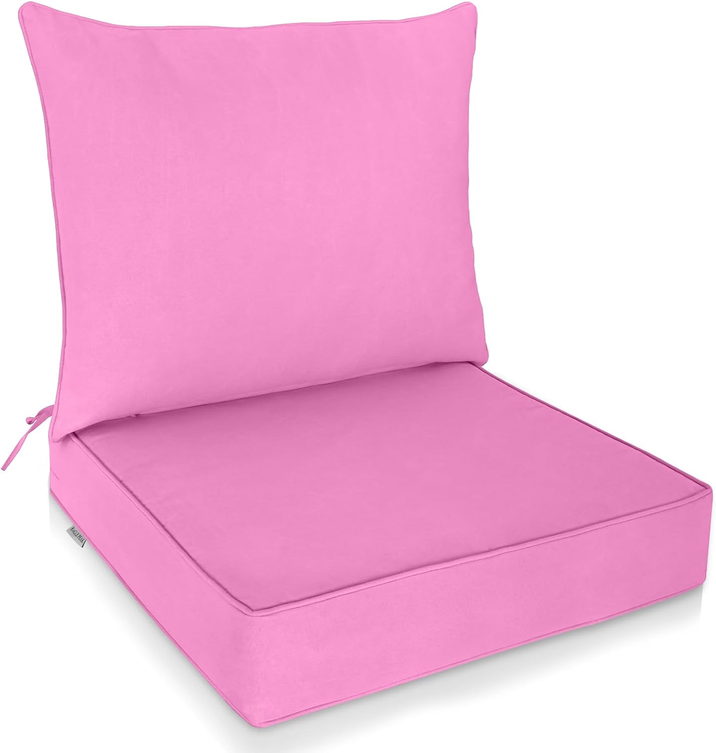 EAGLE PEAK Outdoor Deep Seat Patio Seat Cushion Set, 25 x 25 x 5 inch, 2-Piece Back Chair Cushion, Set of 4, Gray
