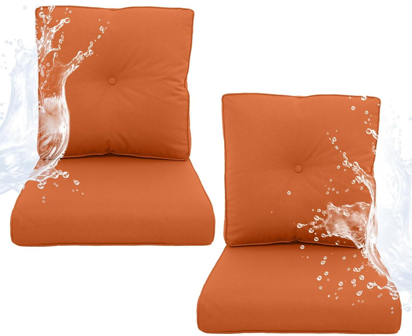 Outdoor Chair Cushions 5 Sets - 22 * 24" Patio Furniture Cushions with Removable Cover, 28D High Density Sponge Filling Outdoor Patio Cushions for Chairs, Rocker, Sofa and Loveseat - Grey