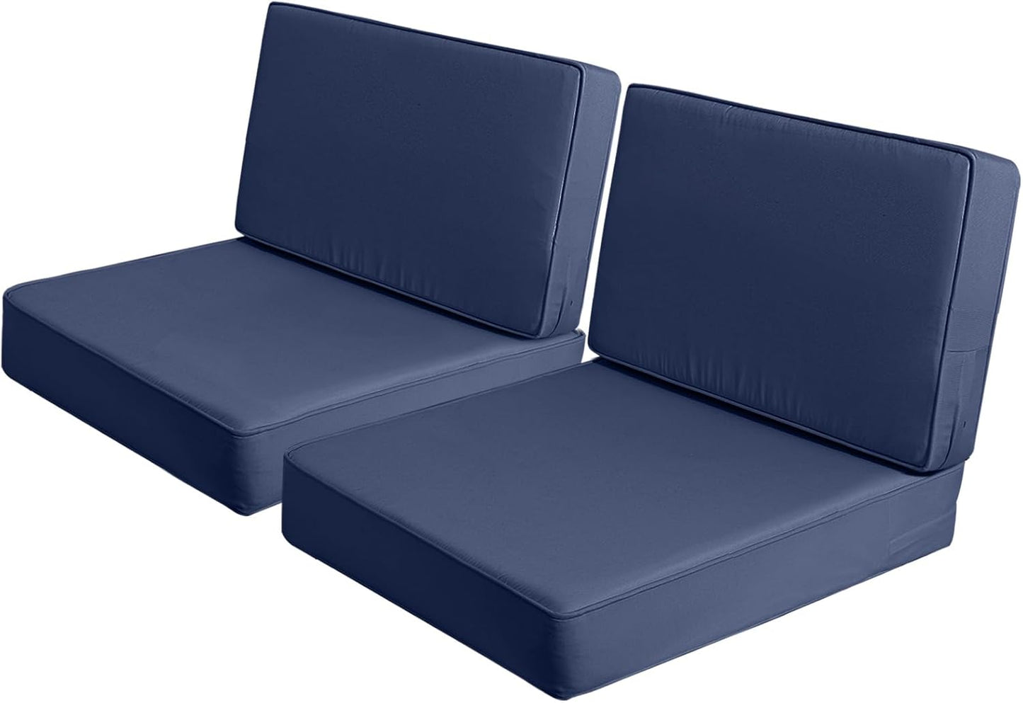 AAAAAcessories Outdoor Deep Seat Cushions, Foam Pillow, Waterproof, Fade-Resistant Patio Furniture Replacement Cushions, 24" x 24" x 5", Set of 4, Navy Blue