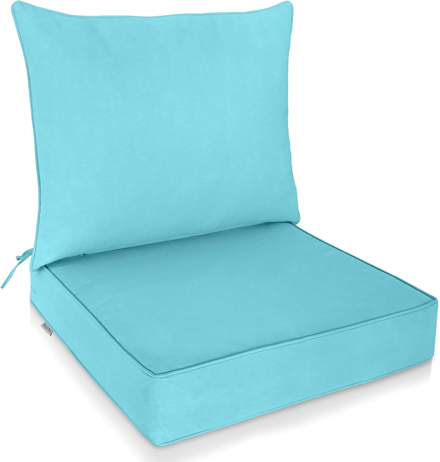 EAGLE PEAK Outdoor Deep Seat Patio Seat Cushion Set, 25 x 25 x 5 inch, 2-Piece Back Chair Cushion, Set of 4, Gray