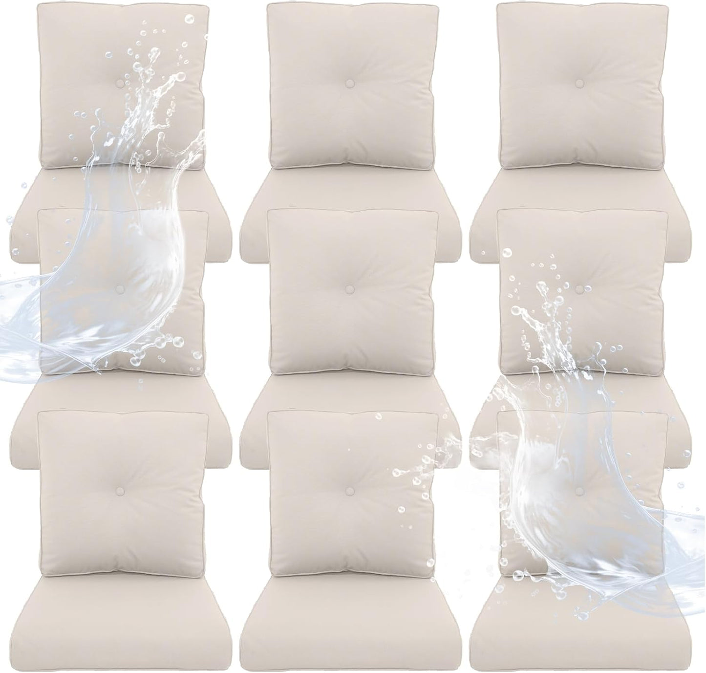 Outdoor Chair Cushions 5 Sets - 22 * 24" Patio Furniture Cushions with Removable Cover, 28D High Density Sponge Filling Outdoor Patio Cushions for Chairs, Rocker, Sofa and Loveseat - Grey