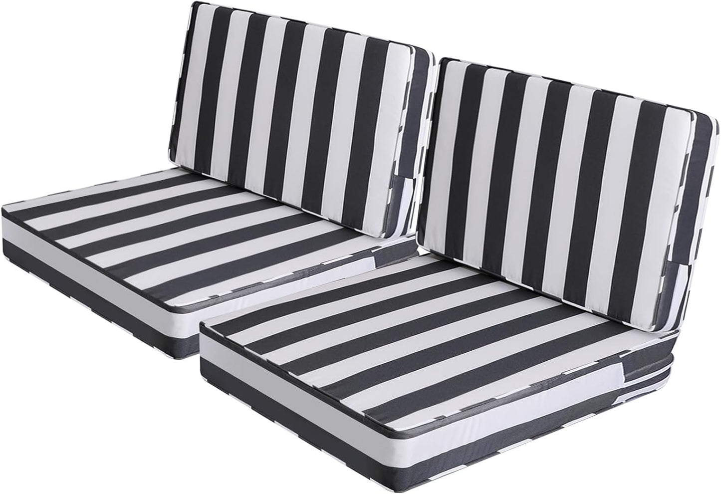 AAAAAcessories Outdoor Deep Seat Cushions, Foam Pillow, Waterproof, Fade-Resistant Patio Furniture Replacement Cushions, 24" x 24" x 5", Set of 4, Navy Blue