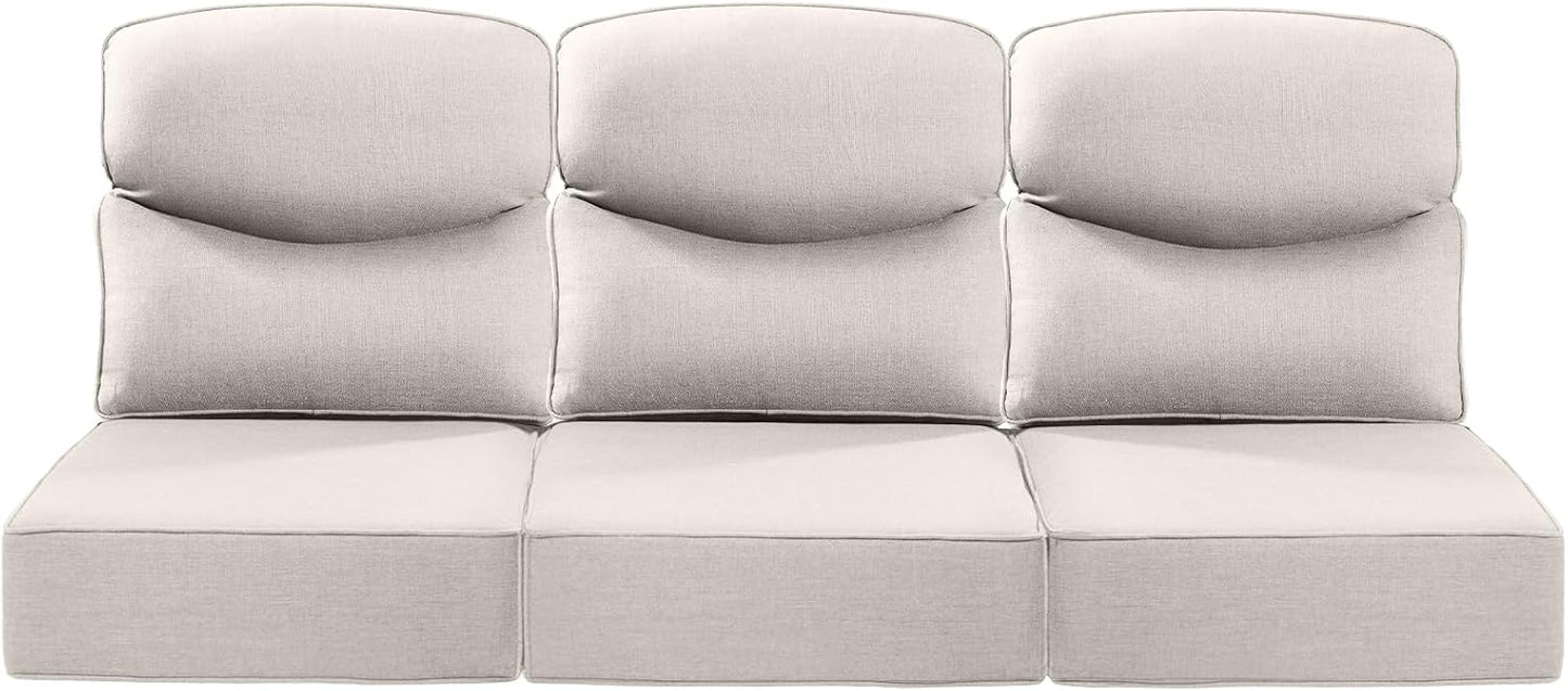 Luxury 24x24x6 Outdoor Chair Cushions Set of 4 - Heavy Duty Water-Resistant Comfortable Cushion for Patio Furniture Set Dining Gliding Rocking Chairs Loveseat L-Shape Sofa - Beige